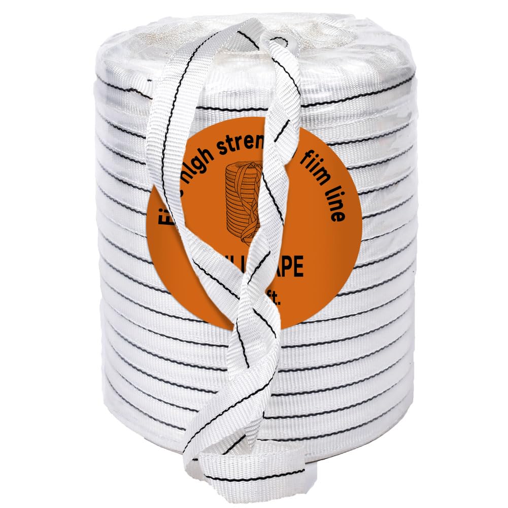 Pull Tape 3/4" - 1000 ft. Mule Tape | Webbing Strap | Flat Rope 100% Polyester, 1800 lbs Break Strength Heavy Duty & UV Resistant, Wind Straps for Greenhouse