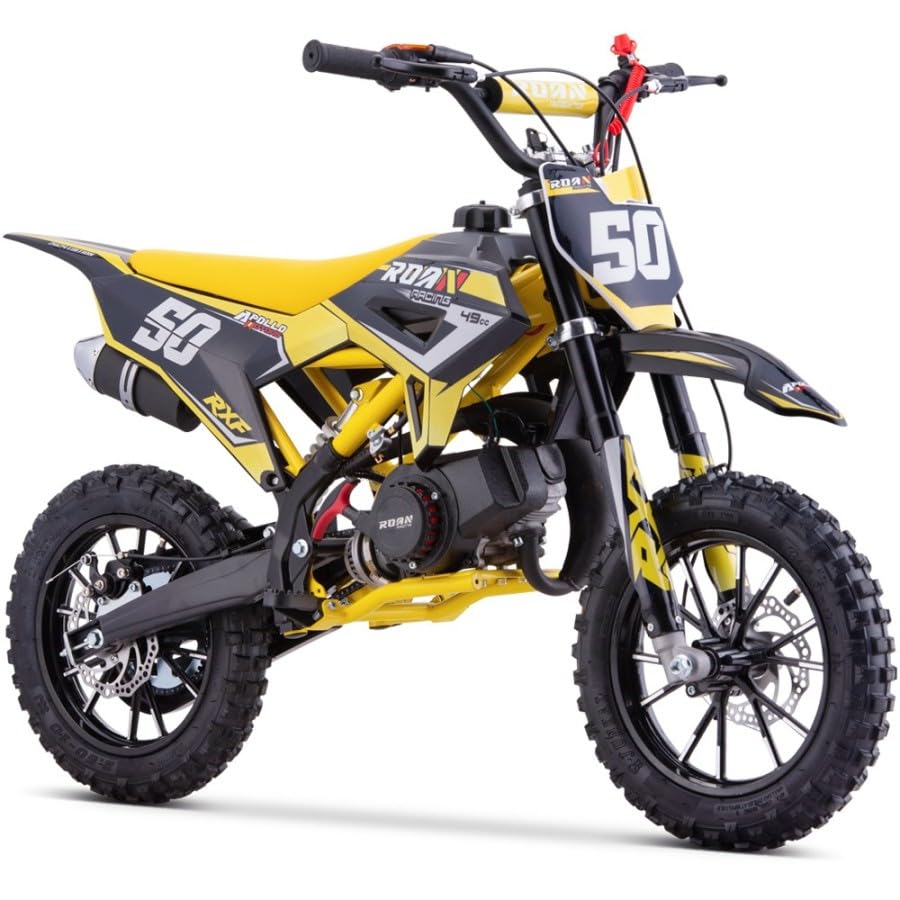 Mini Moto Cross ROAN-RXF 49CC (4.5CV), Amarilla, NIÑOS DE 5 A 10 AÑOS