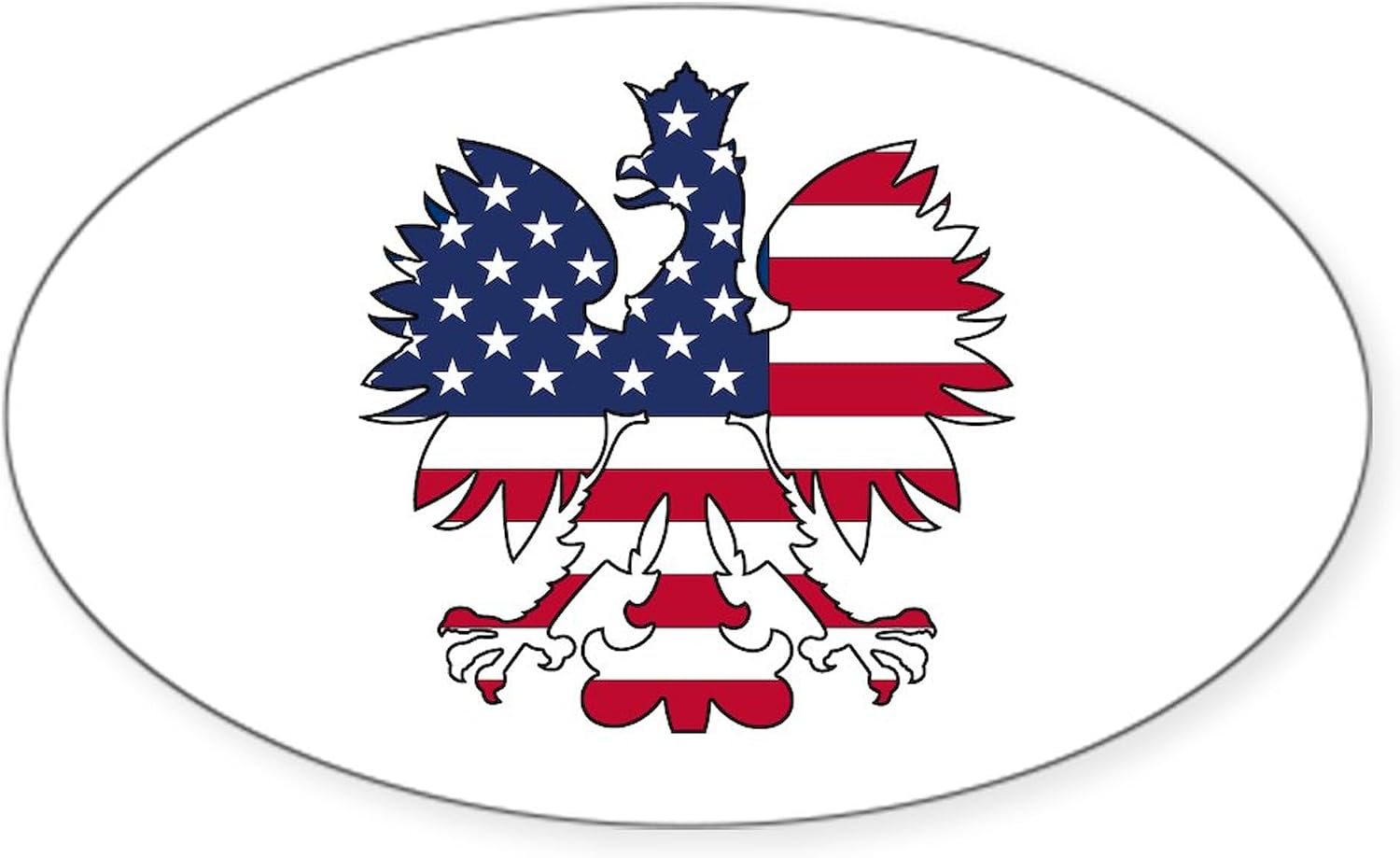CafePress Polish American Eagle Oval Bumper Sticker Car Decal