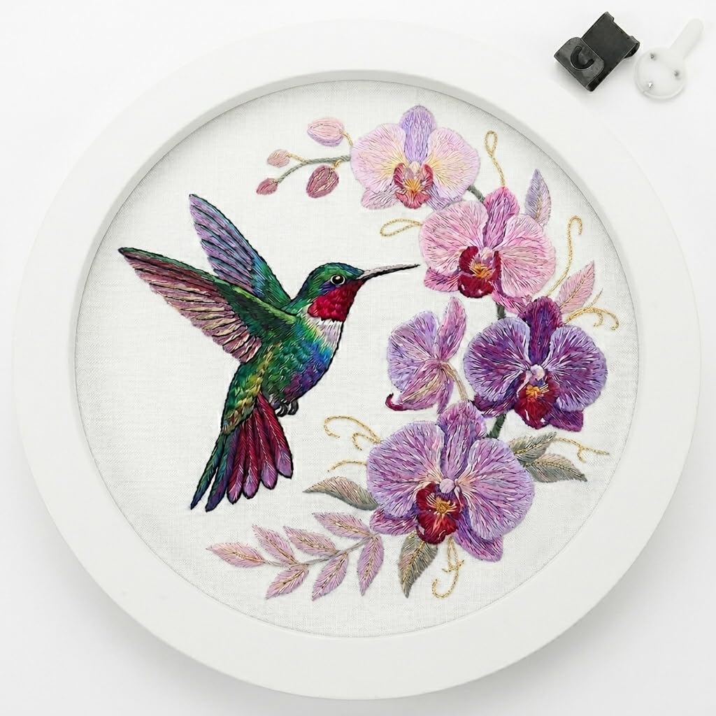 Hemobllo 8 Inch Circular Embroidery Hoop Frame Resin Round Cross Stitch Display Frame for DIY Craft and Wall Hanging Photo Decor