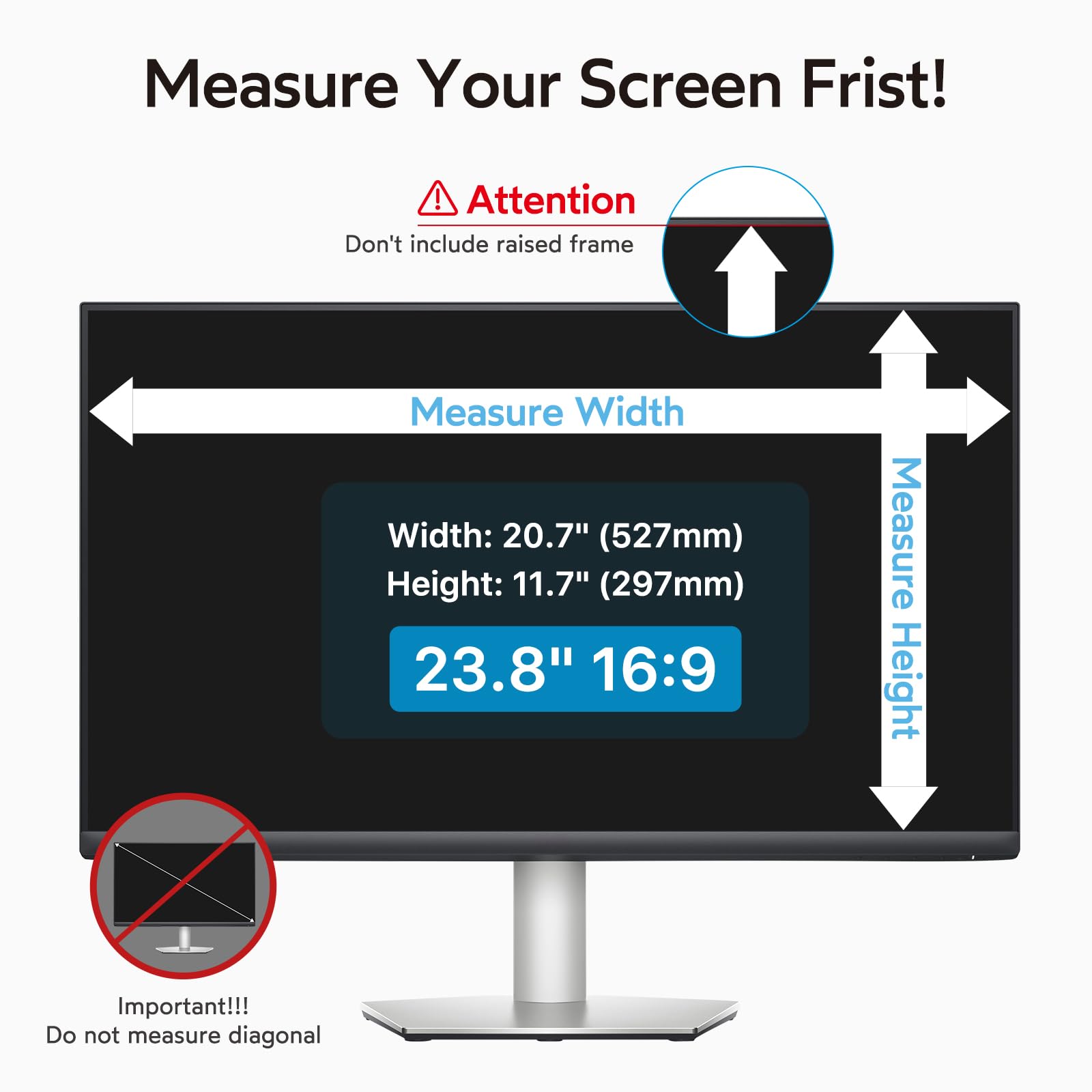 MOBDIK [2 confezioni] 23,8 pollici filtro rimovibile privacy schermo computer per 16:9 widescreen monitor - antiriflesso - antigraffio - blocco UV per protezione della riservatezza dei dati da 23,8