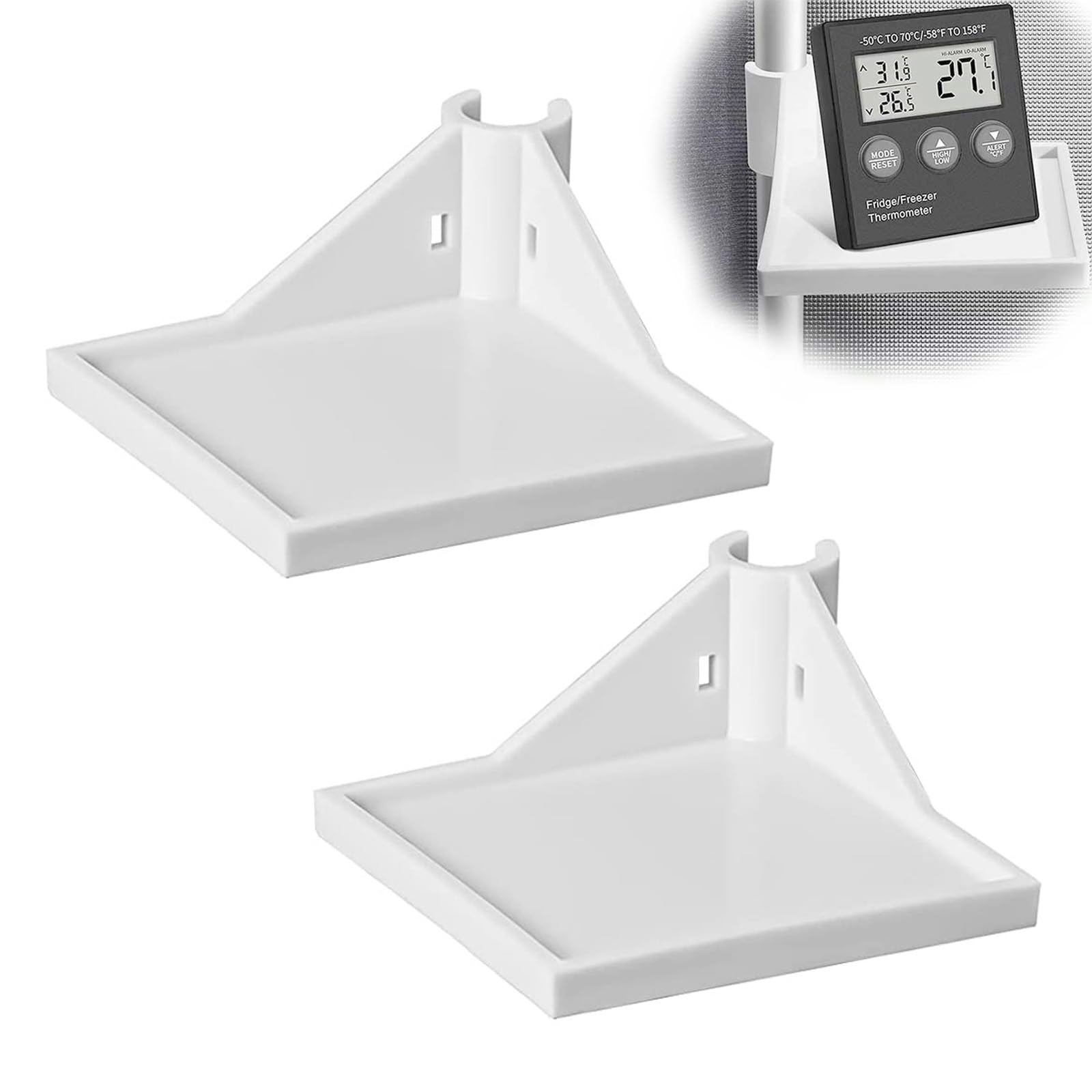 2 Mensole Angolari HJIAMA Per Tenda Coltivazione | Plastica Bianca | Per Fotocamere, Igrometri, Vasi | Design A Rombo - Foto 3