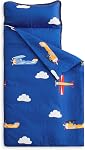 Wake In Cloud - Tapis pour enfants avec oreiller et couverture, pour les filles de garçons in Garde d'enfants maternelle préscolaire, Mignon Soft Roll Up Sac de couchage, Bleu de dinosaure coloré, Taille standard