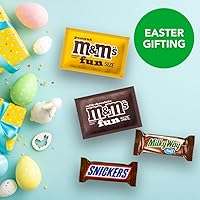 Vista 8 de M&M'S - Caramelos de chocolate con leche, maní M&M'S, SNICKERS y MILKY WAY de tamaño divertido, rellenos de cesta de Pascua envueltos