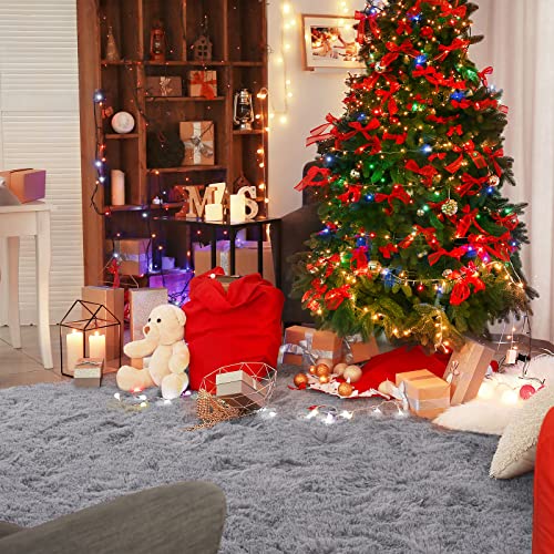 HOMORE Luxury Fluffy Area Rug Modern Shag Rugs for Bedroom Living Room, Super Soft and Comfy Carpet, Cute Carpets for Kids Nursery Girls Home, 8x10 Feet Gray