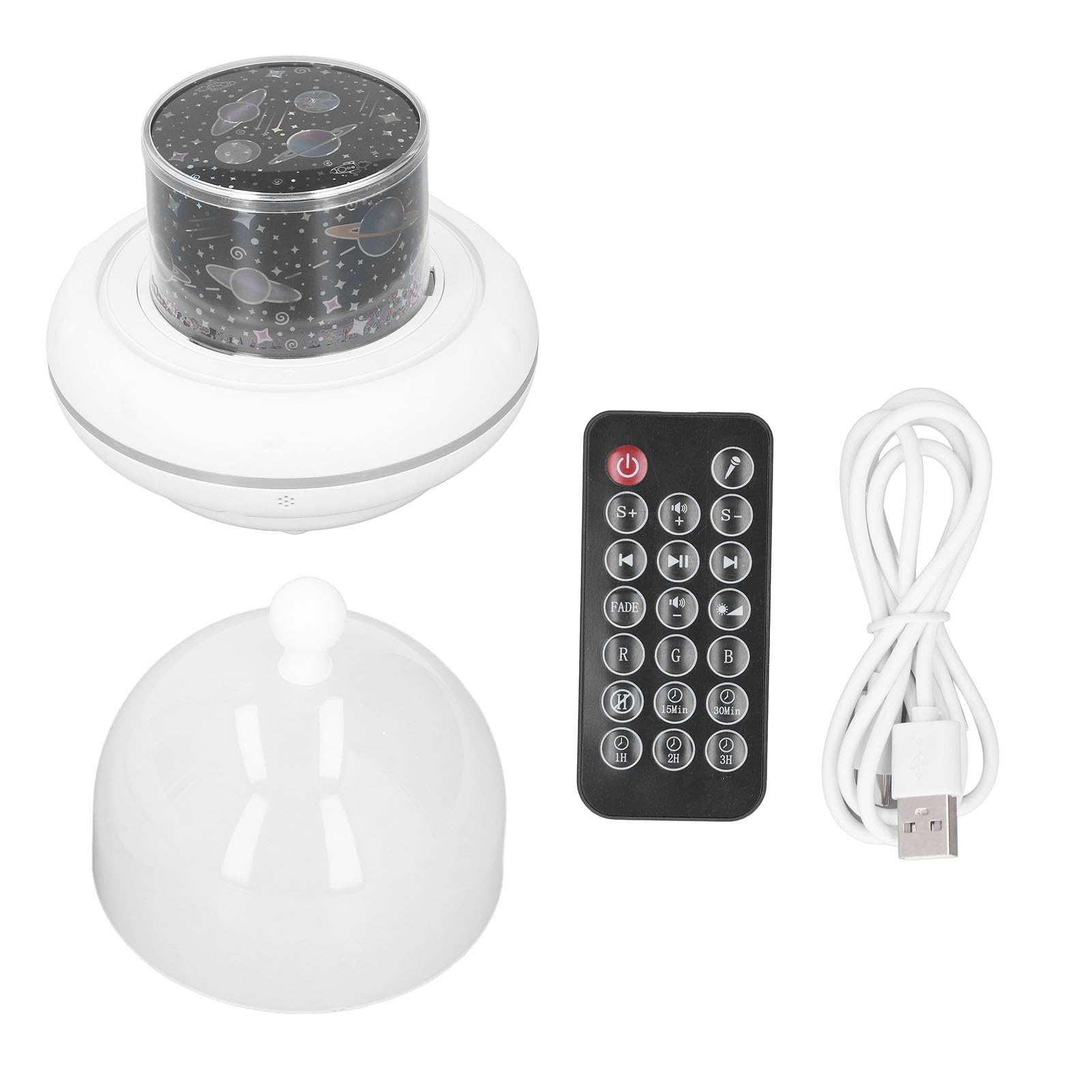 Veilleuse étoilée, pour la décoration de la chambre, Projection multi-motifs, Alimenté par USB, Fonction de lecture de musique, Fonctionnement de la télécommande,