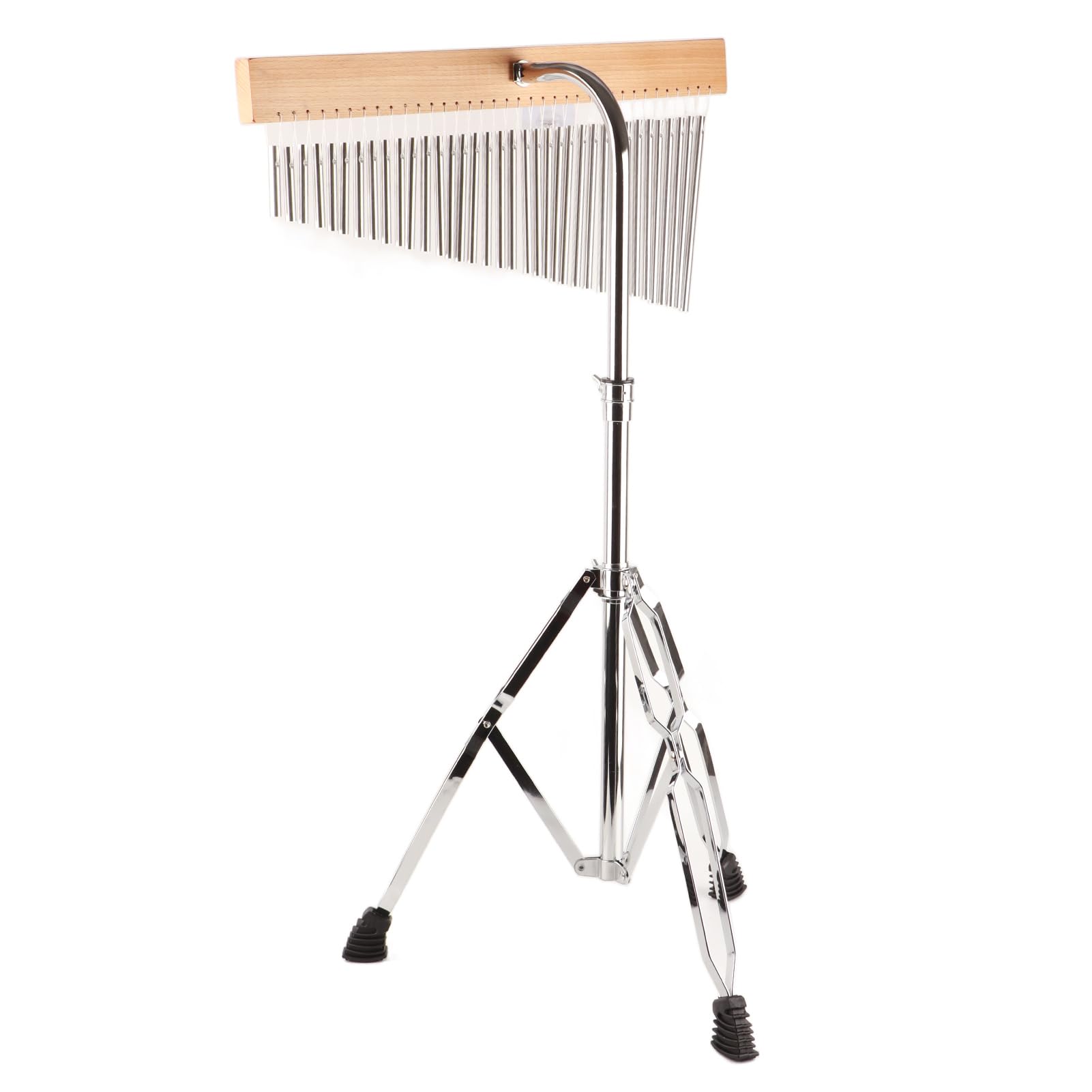 Akozon Campana de Viento de Aleación de Aluminio con Elegante Base de Madera Soporte TR Ajustable 36 Tonos para una Experiencia Melódica