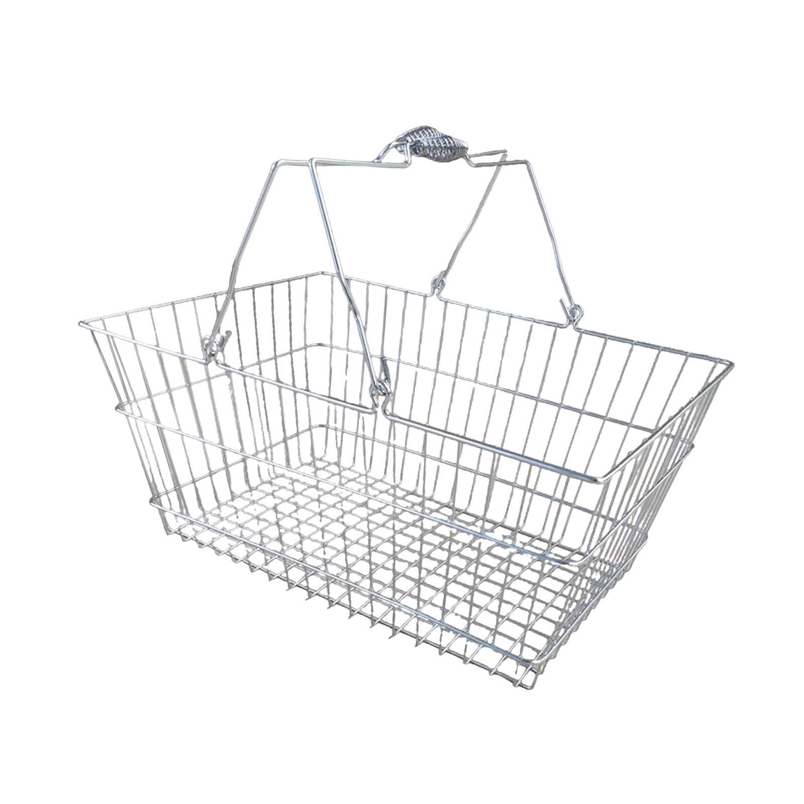 Cestino Portaoggetti Shopping Basket in Impugnatura Comoda per Trasporto di Alimenti Giocattoli E Accessori Adatto a Casa Negozio Bagno, 45cmx30cmx21cm