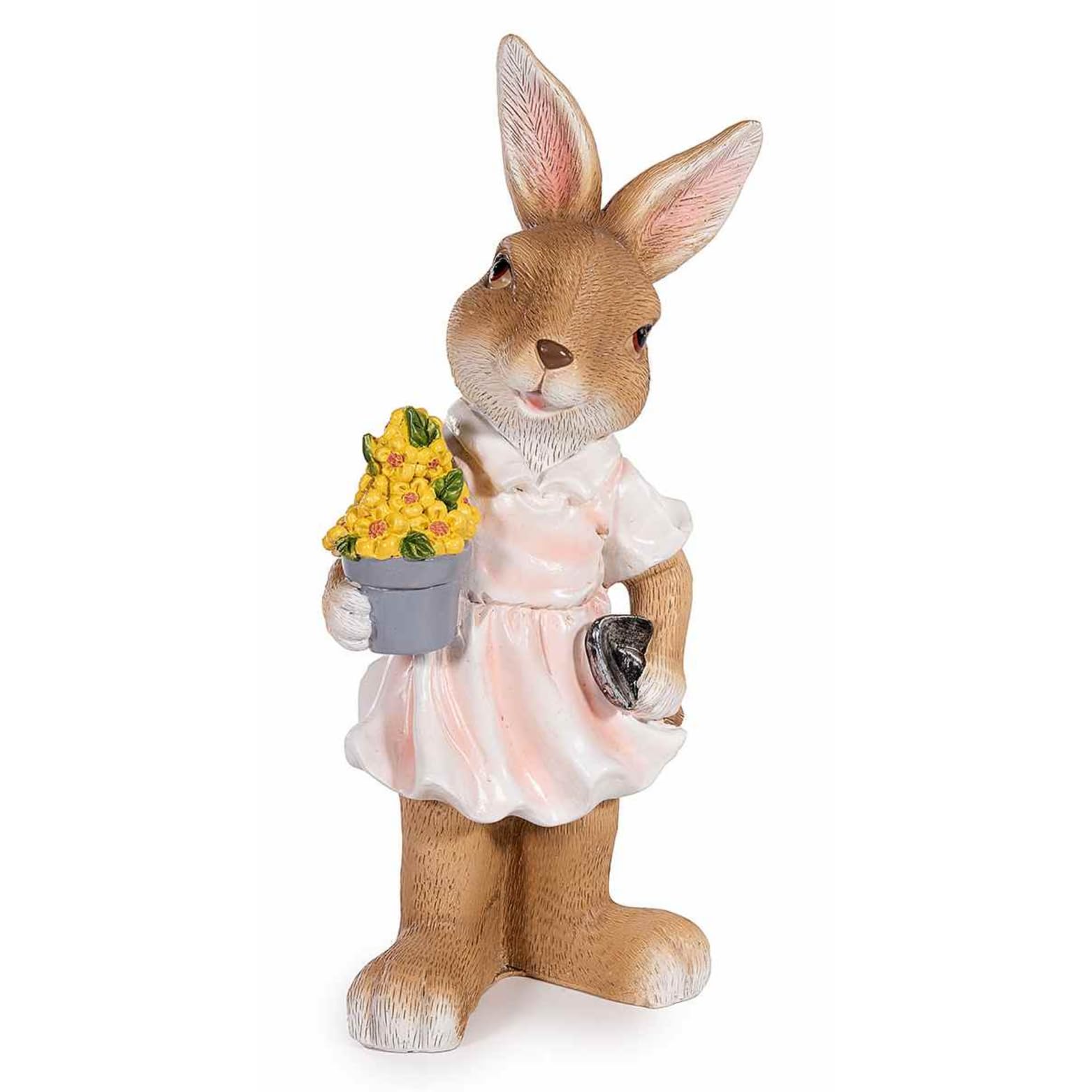 Gruppo Maruccia - Conigli Pasquali in Resina Dipinta - Decorazione per la Casa, Idea Regalo - Set da 2 - Altezza 27,5 cm