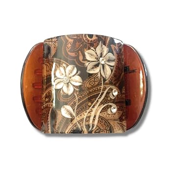Mia Super Clamp Jaw Clamp Hair Clip Barrette Strong Hair Accessory for Women, Teens, Students, Updos, French Twists - Medium Size Tortoise Floral