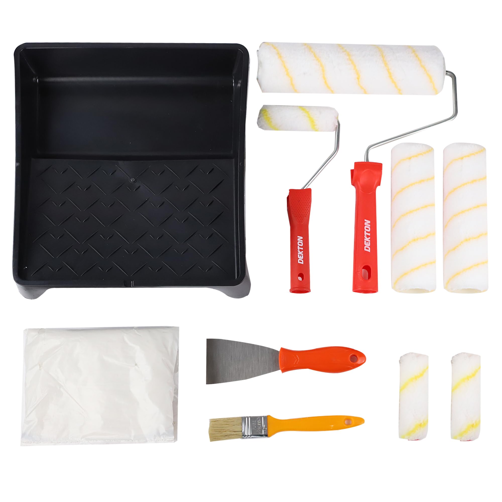 Dekton 9" Decorators Kit - Complete Painting Tools for Walls and Ceilings, White/Red, 1 l (Pack of 1) - Image 3