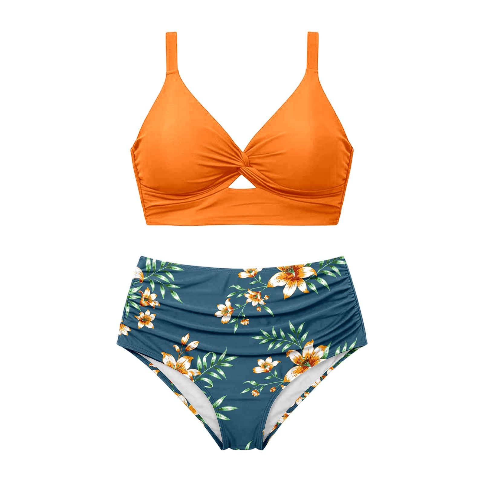 Bikini Mujer Dos Piezas,Dos Piezas Ropa de Baño Conjunto Bohemio Floral Bañador Verano Natación Conjuntos Bikinis Brasileño Triángulo Elegante para Viajes#G