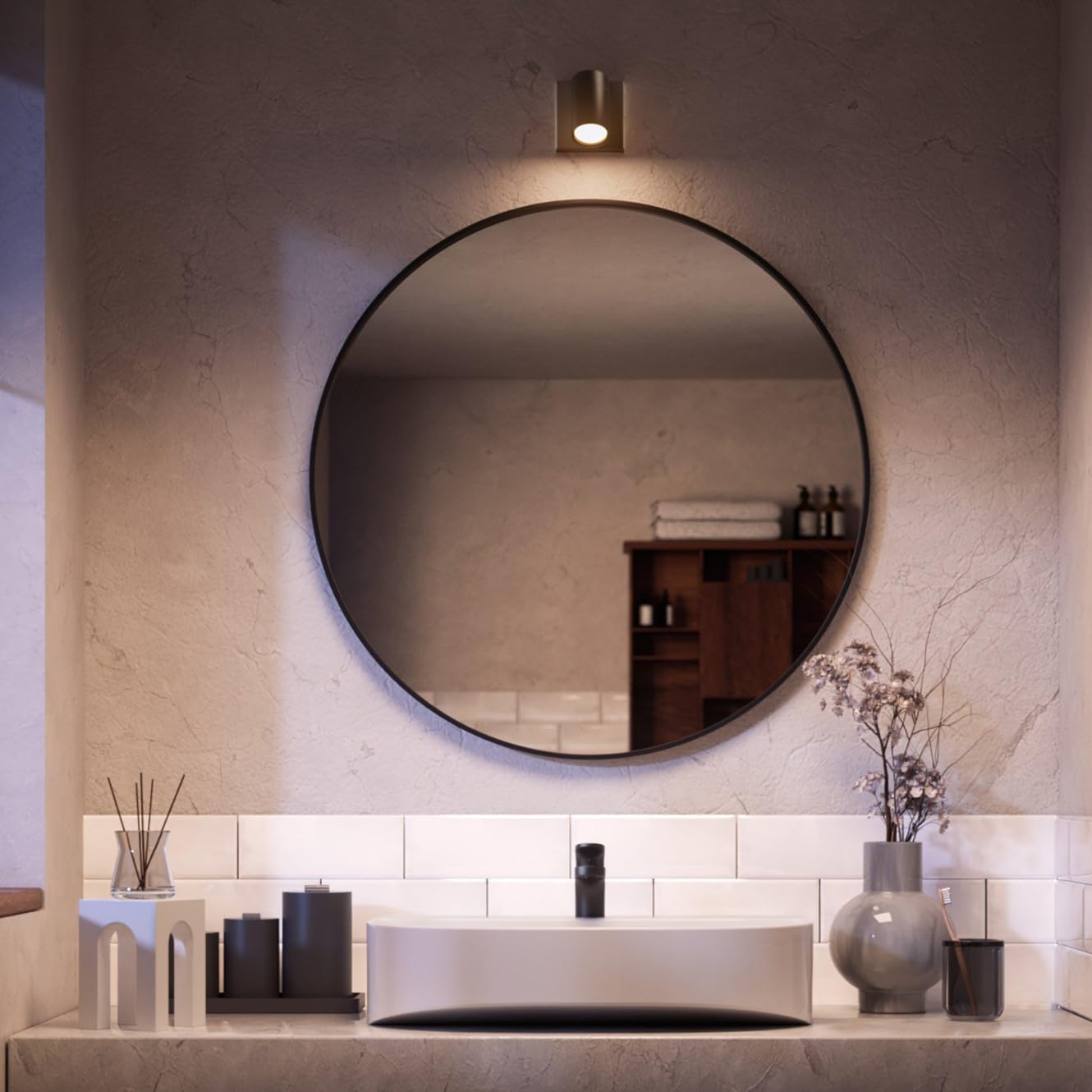 Philips Hue Idris Faretto (Nero) - 1 luce - Calda/Fredda | Include Hue Dimmer Switch - Faretto da parete o soffitto per bagno - GU10 - Hue White Ambiance