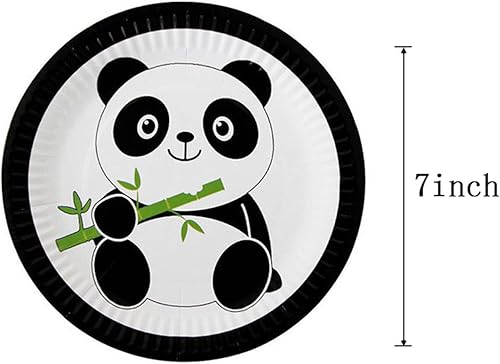 Miniatura 3 de Juego de suministros de fiesta temática de Panda Baby - Platos desechables para pastel de bebé Panda y servilletas, decoraciones de fiesta de