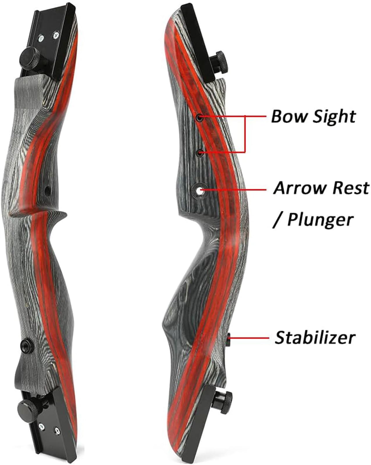 62" Takedown Arco Ricurvo Set Archi Ricurvi e Freccia per Adulti Principianti 20-50Lbs Arco da Caccia Mano Destra Arco di Legno Riser per la Caccia Tiro al Bersaglio