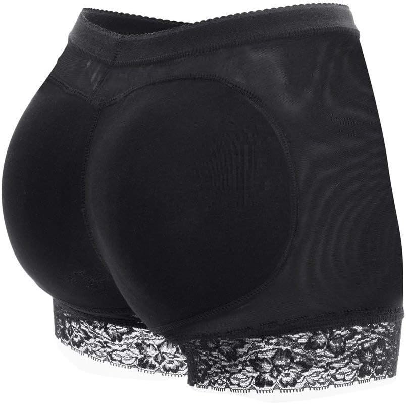 NOVECASA Butt Lifter Padded Panties Lace Hip Enhancer Shapewear for Rich Buttocks for Women (XXL, Rich Buttocks Black)