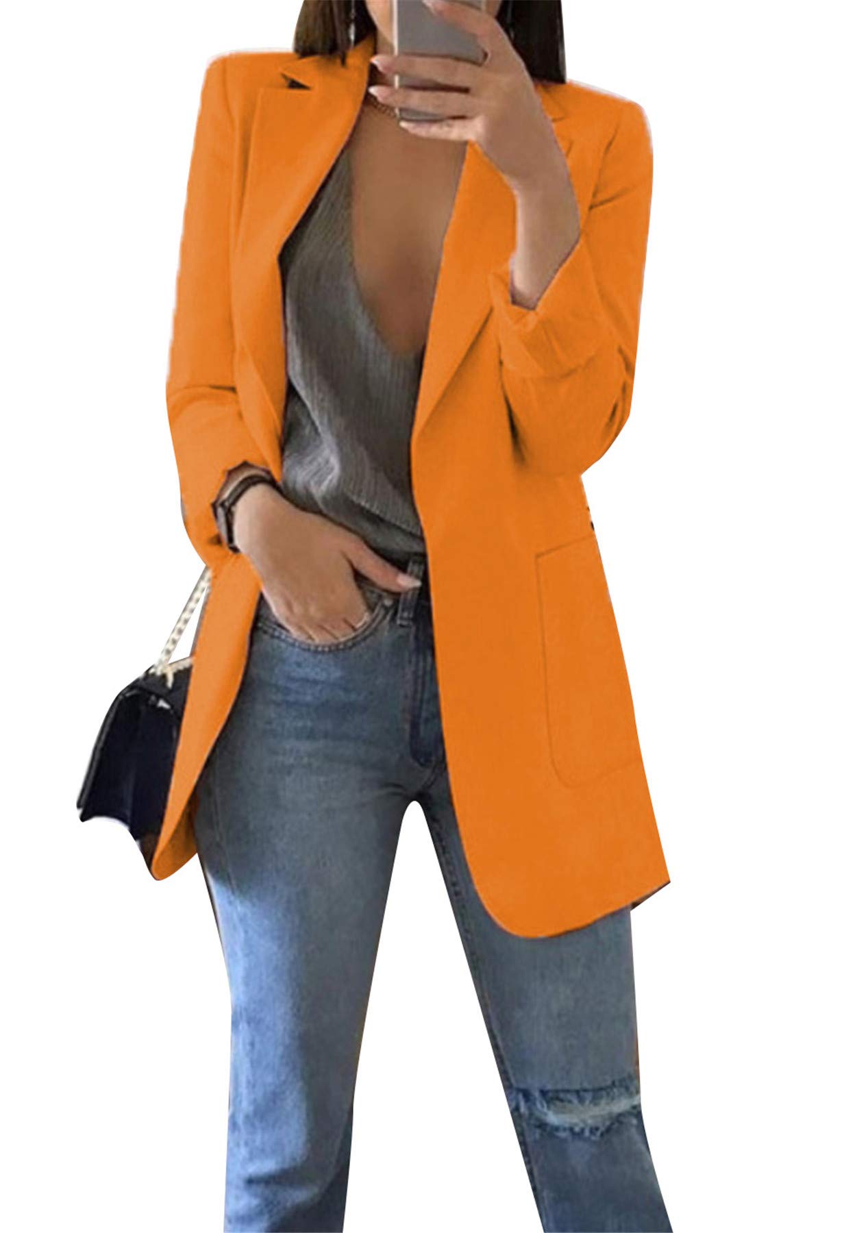 Women Casual Loose Fit Long Sleeve Blazer Cardigan Fashion Plus Size Work Blazer