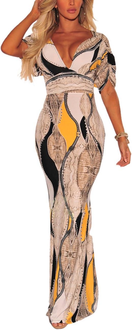 Elegant Mermaid Dresses for Women Sexy Formal V Neck Cocktail Floor Length Long Maxi Dress Evening Party