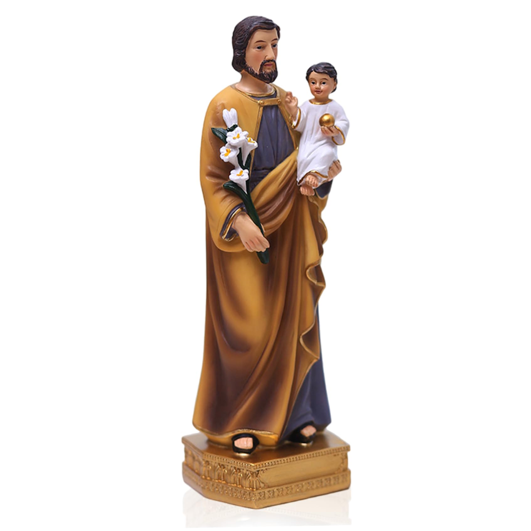 Takingup Catholic Statues, 8 Inch Religious St Joseph Statue with Child, Long Lasting Fathers Day for Indoor, Home Decor