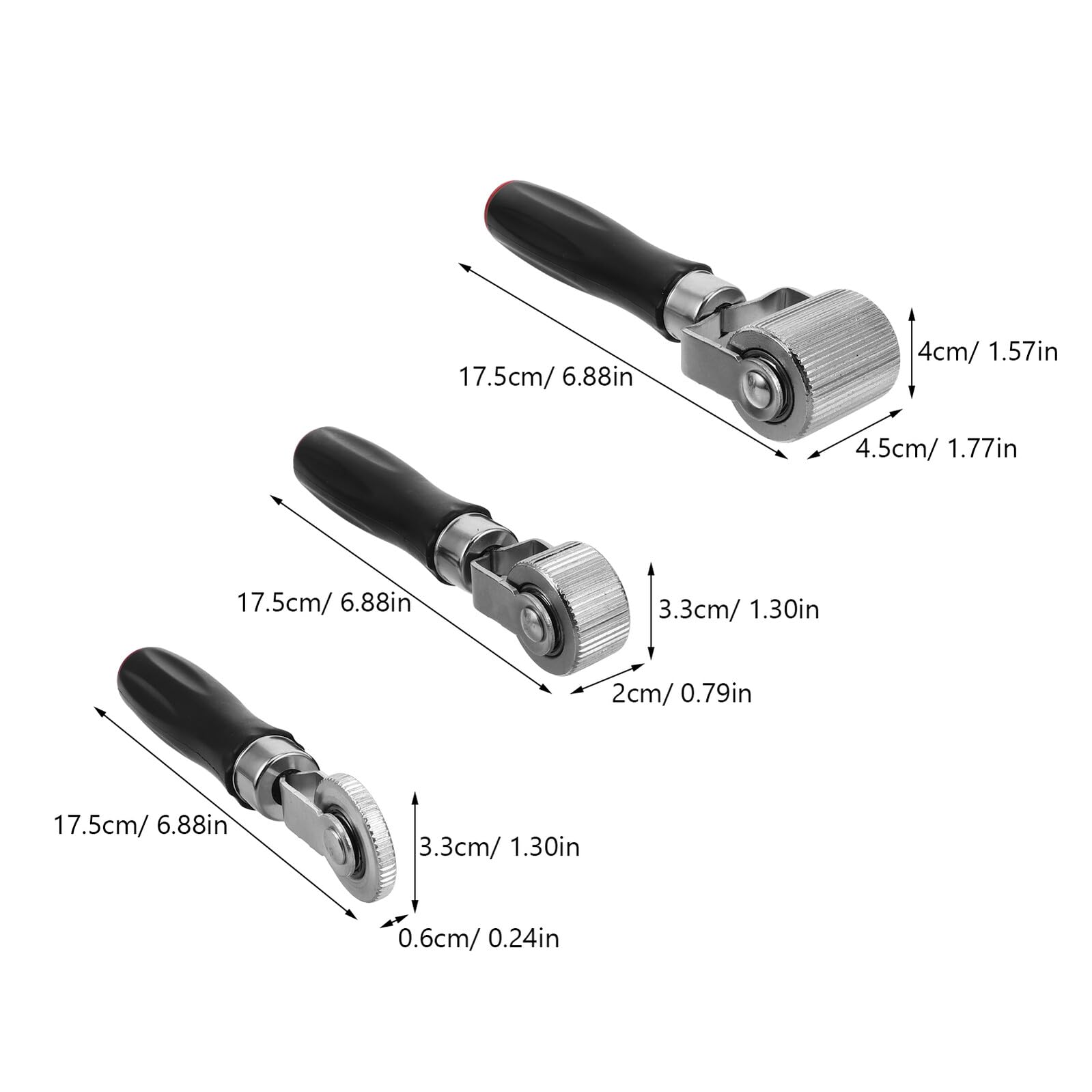 6 Stück Reifenreparatur mit 6mm und 20mm Walzen Andrückrolle aus Kunststoff und Metall und Einfachem Transport für Kleine Autoreifen bei Täglichen Notfällen im Handschuhfach