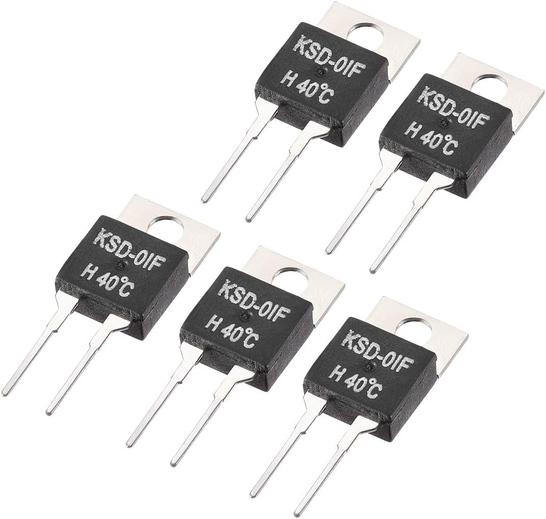 Normally Open Temperature Switch, KSD-01F Thermal Switch Thermostat Temperature Controller 40℃ N.O 5pcs