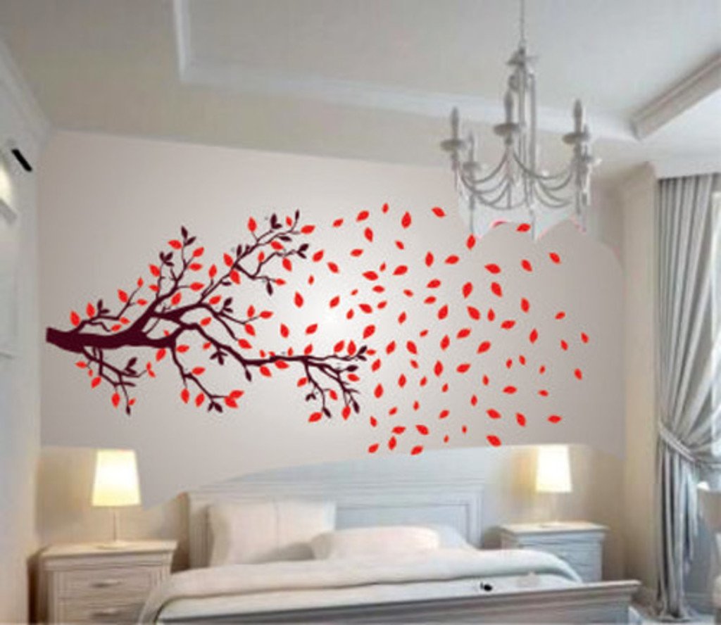 Psychedelic Collection 'Lovely Autumn Tree' Wall Sticker (PVC Vinyl, 30 x 90 x 2 Centimeters, Brown and Pink)