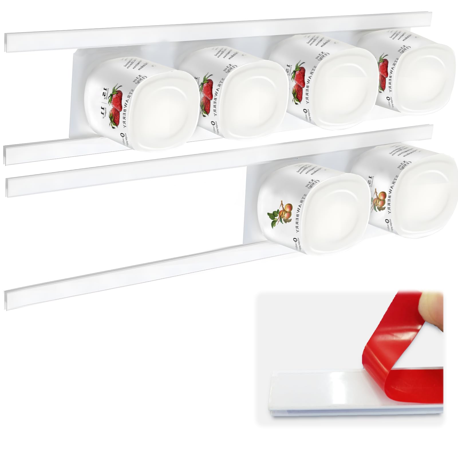 4-Pack Yogurt Organiser for Fridge Yogurt Fridge Holder Yoghurt Holder Yoghurt Holder for 3.75 Inch Yogurt Holder Straps for Greek and Vegan Yogurt-image-28