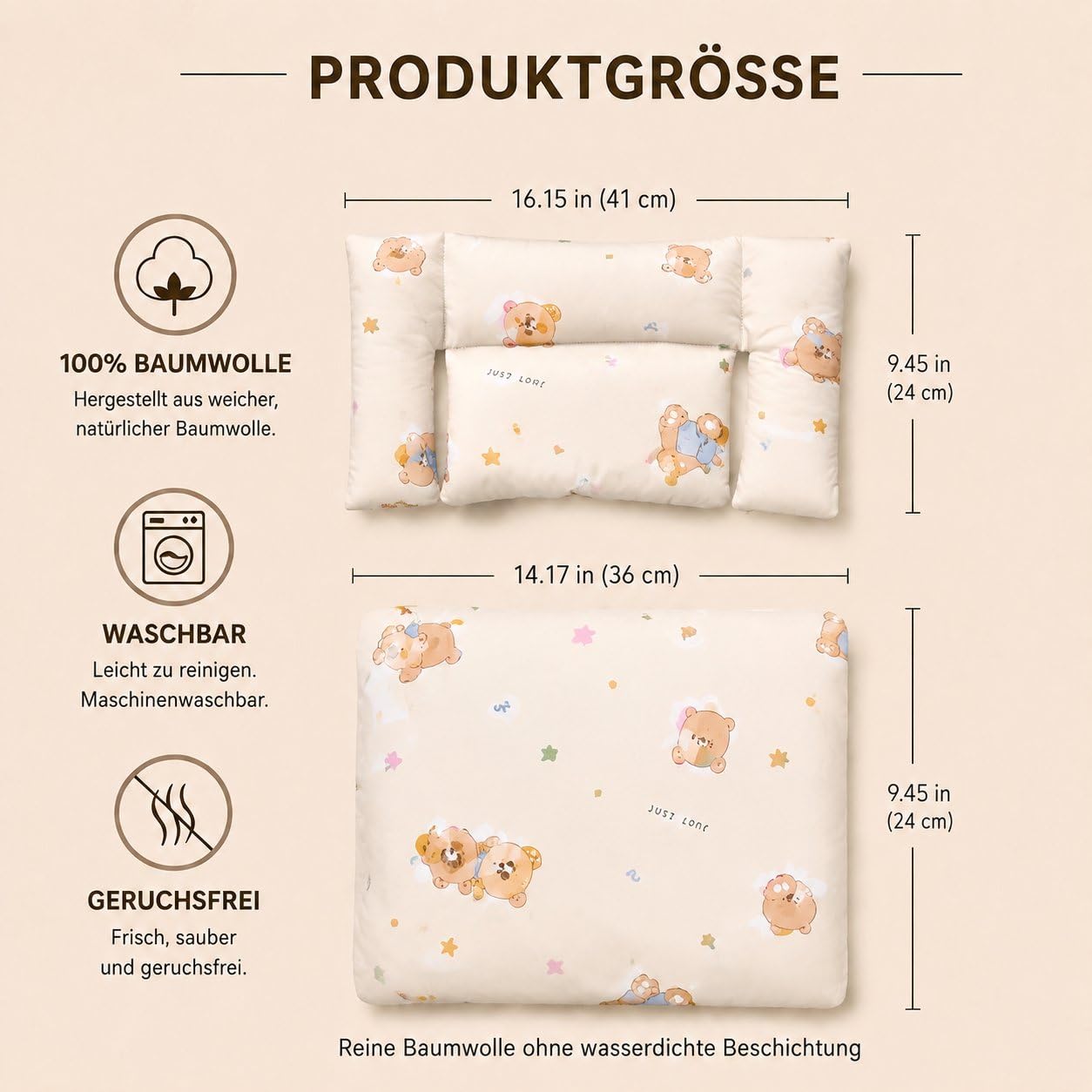 High Chair Cushion, High Chair Replacement Set Cushion, Organic Cotton Baby, Surface Coated for Easy Cleaning, Compatible with Stokke Tripp Trapp (Waterproof)