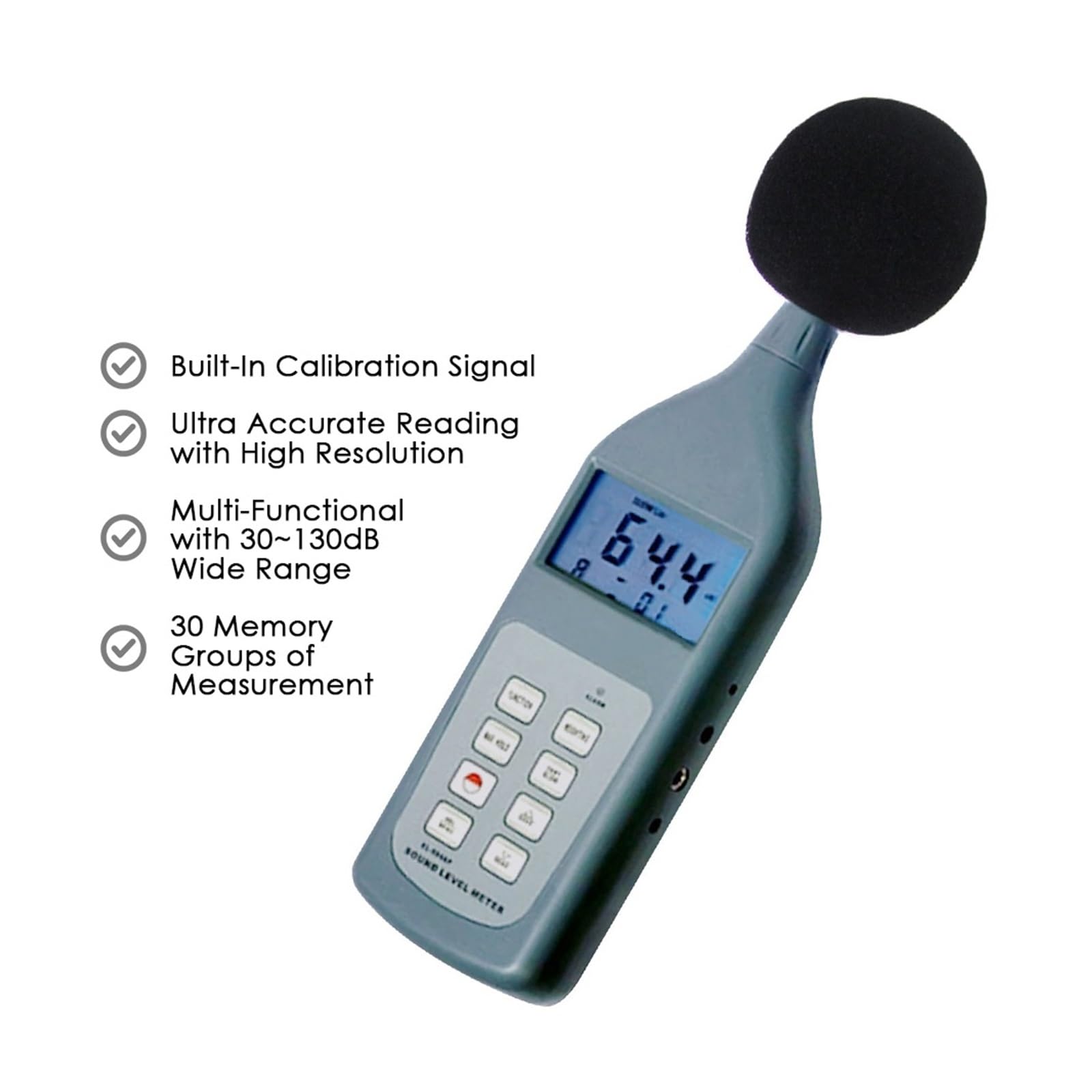 Fonometro, Fonometro professionale 30~130dB Software e Bluetooth for officine Veicoli Traffico Ufficio