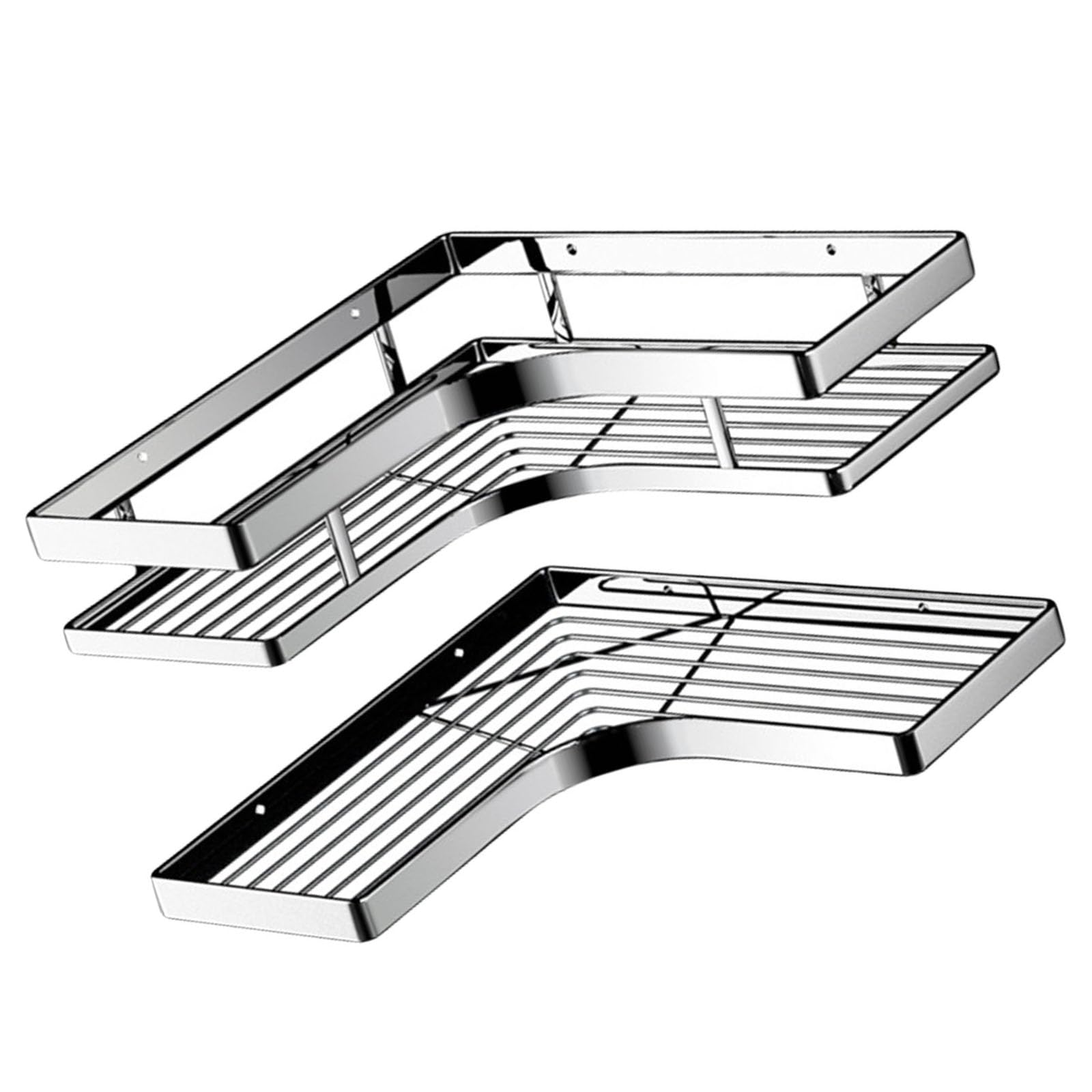 Buxuaaaa Corner Shower Rack Without Drilling Bathroom Storage with Soap Holder and Hook Rustproof Stainless Steel for Bathroom Stainless Steel Shower Shelf