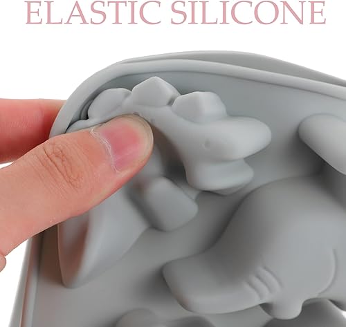 Miniatura 5 de Gadpiparty Moldes de silicona de dinosaurio, bandeja para hornear de dinosaurio, molde de caramelo lindo 3D, molde de gomitas de chocolate con