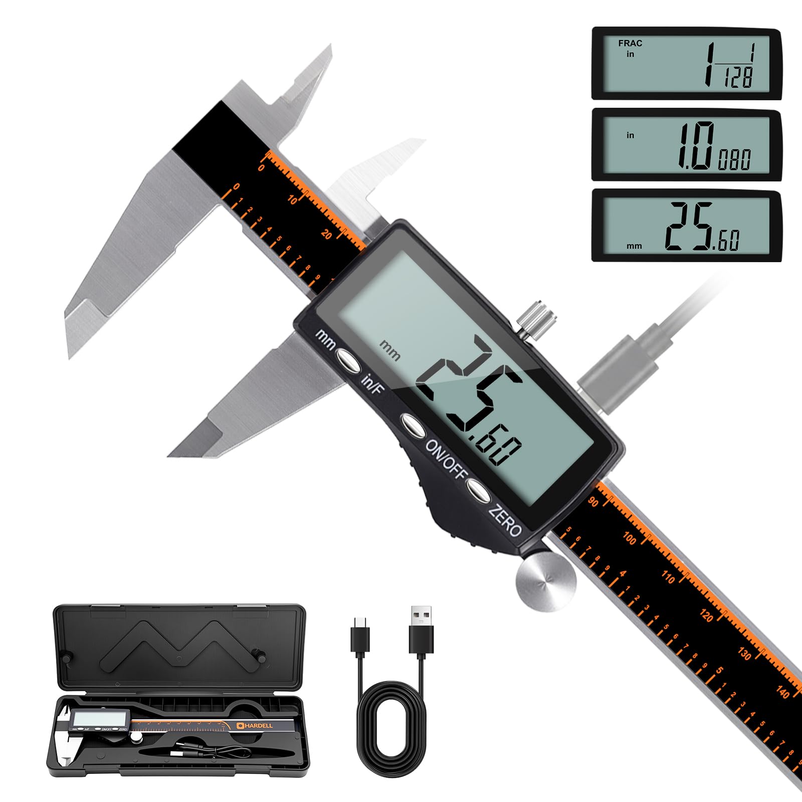 HARDELL Digital Caliper - Rechargeable & Accurate -1