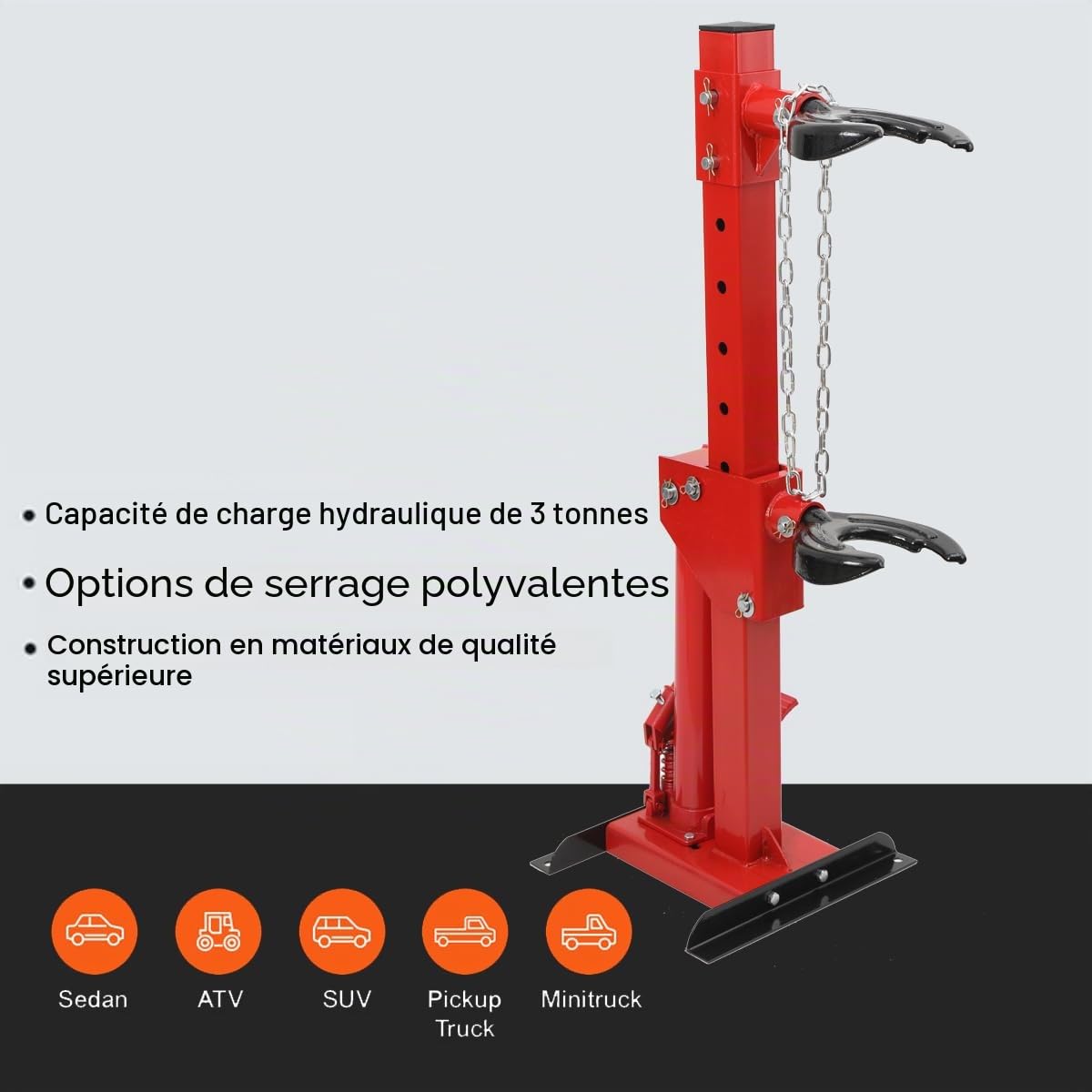 Compresseur ressort amortisseur demonte amortisseur voiture 3T Outillage Mecanique Auto Hydraulique Ressort de Compression Kit de Presse Amortisseur Voiture pour Démonter Ressorts de Suspension Auto