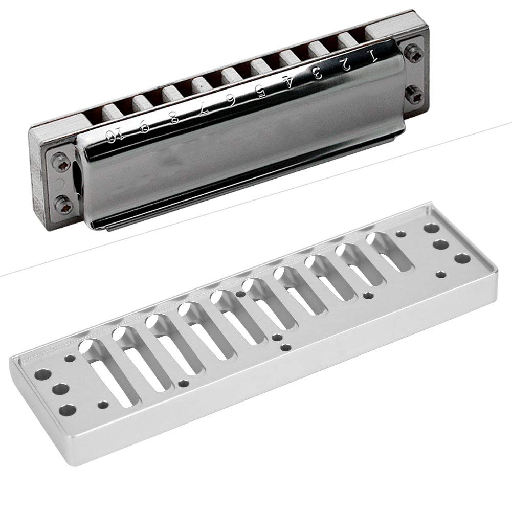 Harmonica Comb 10 Hole Blues Harp Comb SP20 Accesorio de Aleación de Aluminio para Special20 Pulido de Oro Fino Liviano Silver (Plata)