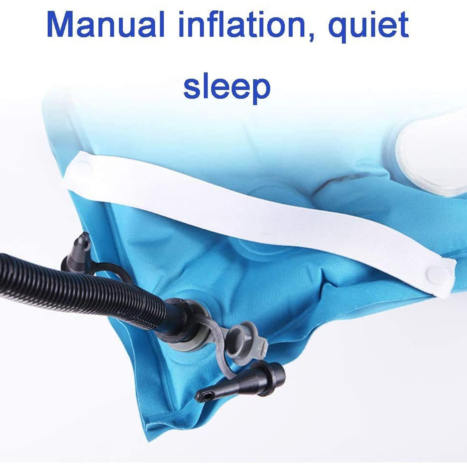 Colchón Inflable antiescaras, Cama de colchón de Aire portátil y Bomba de inflado Manual para Pacientes postrados en Cama a Largo Plazo
