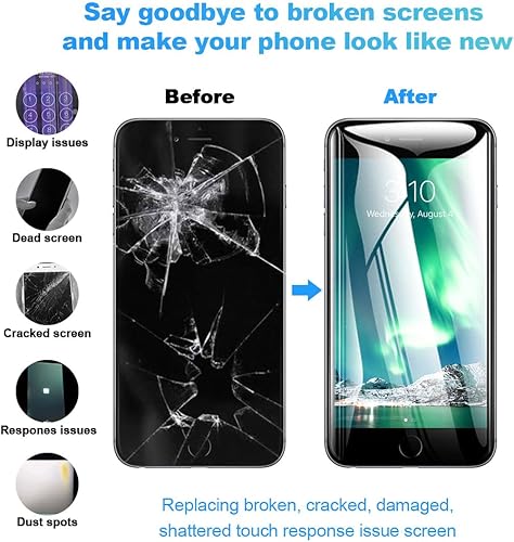 Miniatura 4 de EFAITHFIX Pantalla LCD de repuesto para iPhone 7 Plus color negro de 5.5 pulgadas, pantalla LCD, digitalizador de pantalla táctil 3D con kit de