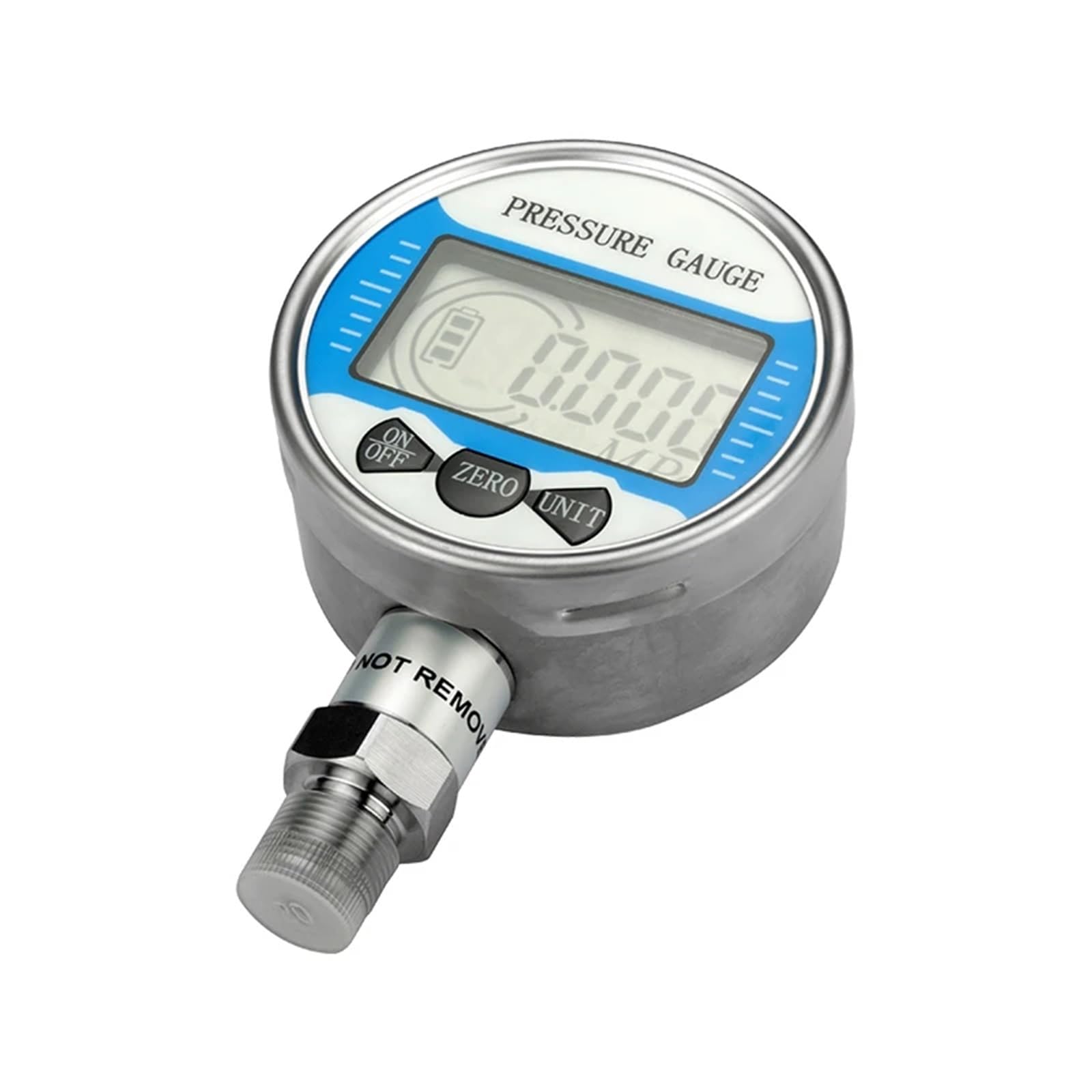 Manómetro hidráulico digital for agua, aceite, gas, aire, acero inoxidable 304, manómetro radial de combustible líquido 60 mm, MPa, 1000 psi, Kpa, G1-2, rosca NPT1-2, 1 unidad(NPT1-2,0-10MPa)
