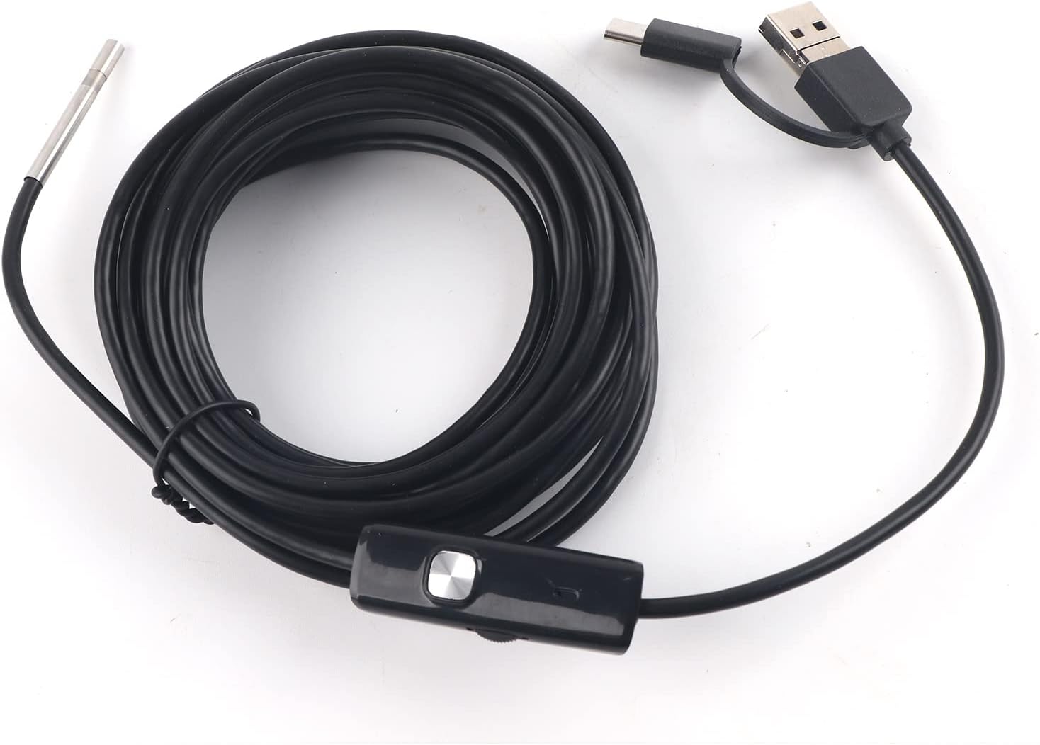 Garosa 3.9mm Endoscope for Type C Inspection Camera with 1280x720 HD 6 LED Lights 4-10cm IP67 3.5m Cable (5 Meters Soft Cord)