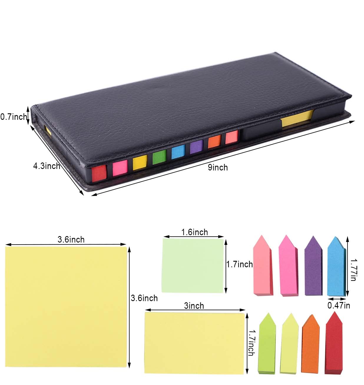 Post-it Multicolores - 2000 Feuilles Autocollantes - Avec Onglets Index Et Calendrier - Pour Bureau, étude, Organisation