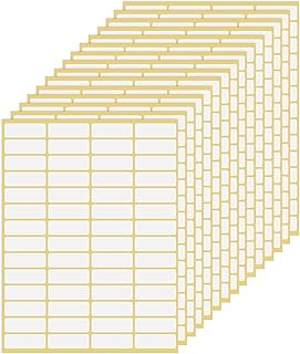 Thinp 840 Pieces Small Sticky Labels, 15 Sheets Matte White Labels Stickers Blank Adhesive Labels Address Labels Stickers Price Labels Name Labels for Home Office File Folders Envelopes