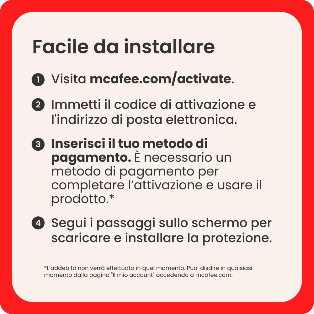 McAfee Total Protection - 3 Dispositiv 2026 | Antivirus, VPN gestore delle password, software di sicurezza, monitoraggio dell'identità | Abbonamento di 1 anno con rinnovo automatico, Scarica