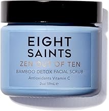 Eight Saints Zen Out Of Ten Bamboo Detox Face Scrub Exfoliator, Natural and Organic Daily Exfoliating Facial Scrub With Bamboo Fibers to Unclog Pores, Blackheads, Blemishes, and Dull Skin, 2 Ounces