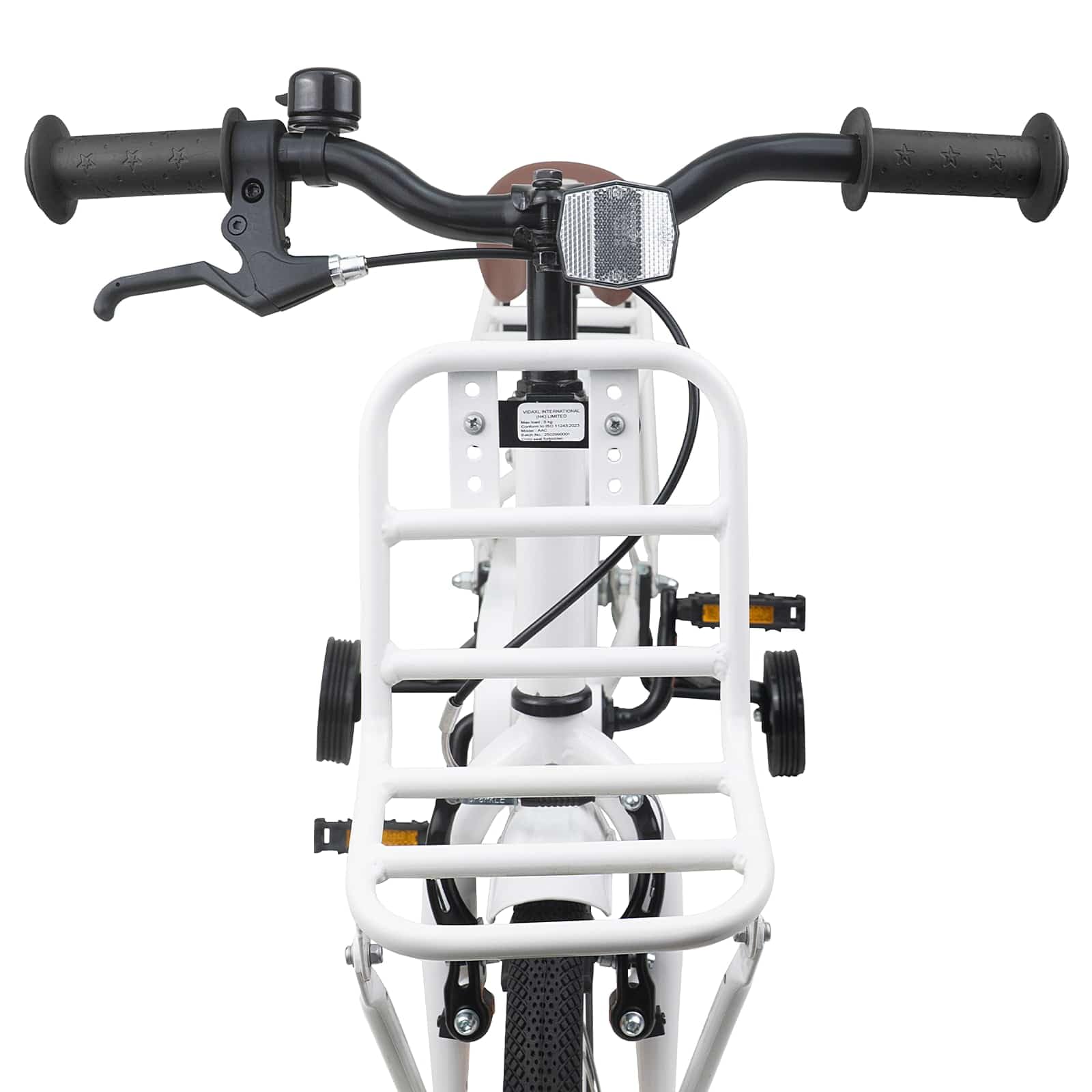 Kinderfahrrad Zoll Schwarz mit Stahlrahmen und Schutzblech für 2-4 Jahre, leichtes Zweirad mit Klingel, Rücktrittbremse, Ständer, Reflektoren ideal für Ausflug
