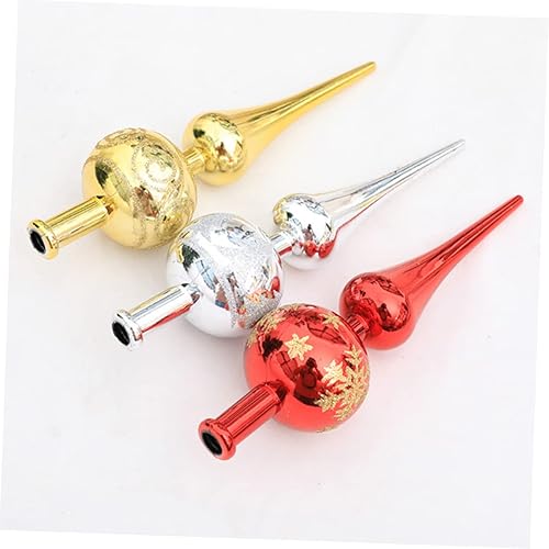 Miniatura 5 de BESTOYARD 15 piezas de árbol de Navidad, estrella de árbol de Navidad, decoración de árbol de Navidad plateada, decoración de metal, diseño de bola