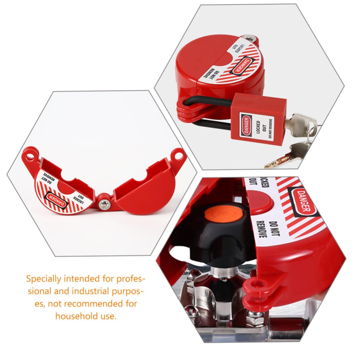Supvox Industrielle mit Rotem Griff Absperrventil Verriegelung aus Abs für Handrad Absperrschieber 25 64mm Durchmesser Geeignet für Professionelle Anwendungen im Außenbereich