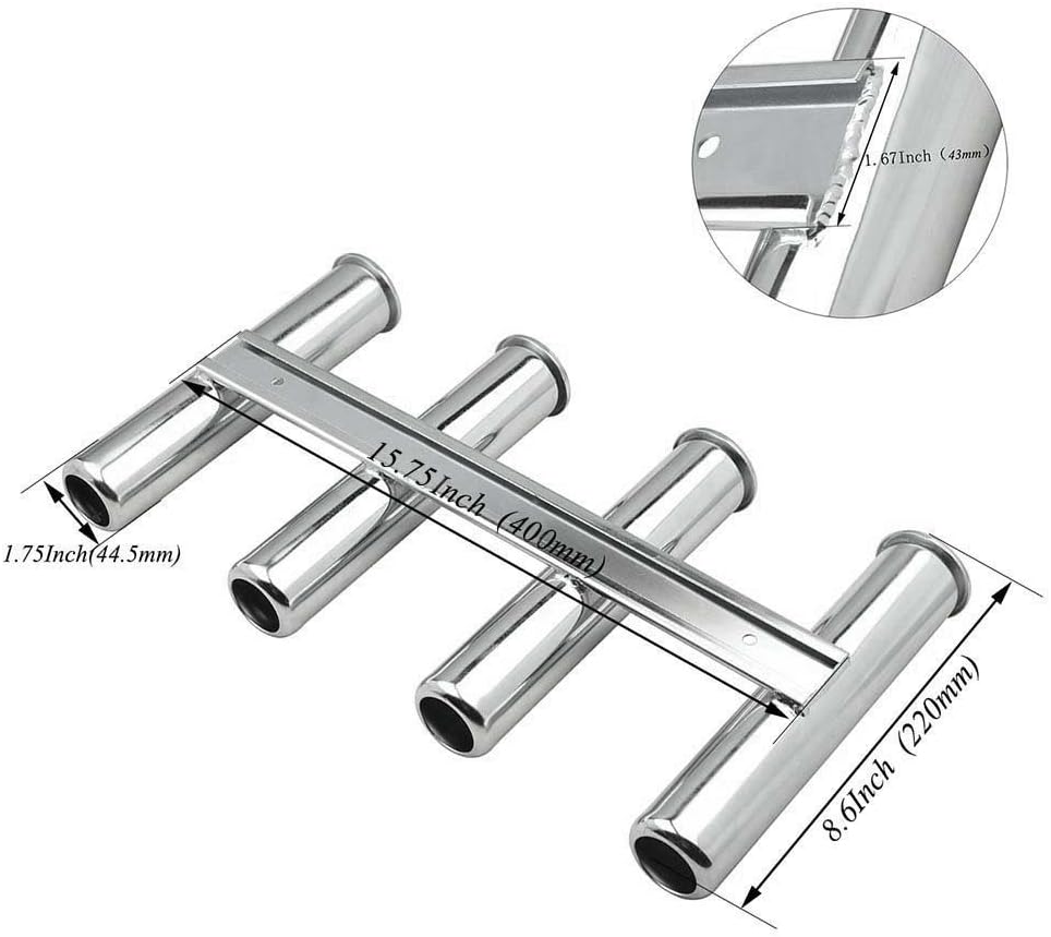 Wall Mounted Fishing Rod Holders 4 Tubes Links Fishing Rod Holder Rack Rests
