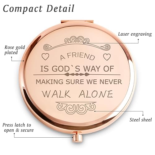 Miniatura 2 de Daricano Regalos para mujeres, regalos personalizados para calcetines de Navidad, regalos únicos de amistad, espejo compacto inspirador grabado con