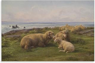 Rosa Bonheur - Sheep by The Sea Canvas Art Poster and Wall Art Picture Print Modern Family Bedroom Decor Posters 12x18inch(30x45cm)