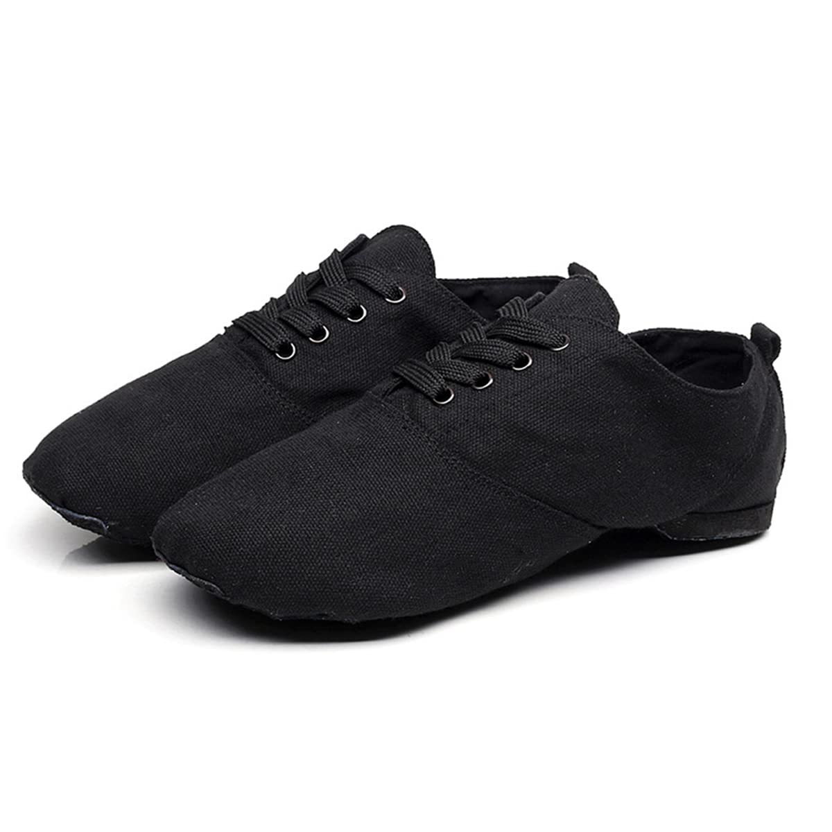 Chaussure de Ballet Toile, Chaussures de Jazz Femme à Lacets Baskets de Danse Fille Semelles Divisées Moderne Dance Chaussures