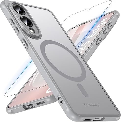 Miniatura 14 de OWKEY Funda para Samsung Galaxy S25 Edge de 6.7'', Funda Magnética S25 Edge para Magsafe con Pantalla de Vidrio Templado, [Militar a Prueba de